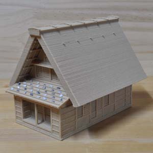 3D古民家模型製作:大屋根取付