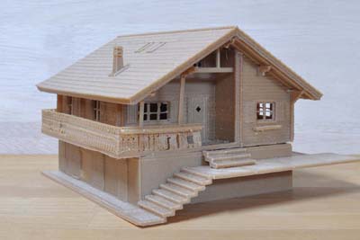 3Dプリントログハウス模型