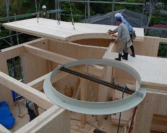 日本 建設工事フロー ２階 床パネル設置