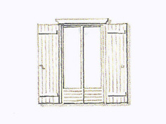 木製ドバルコニー窓